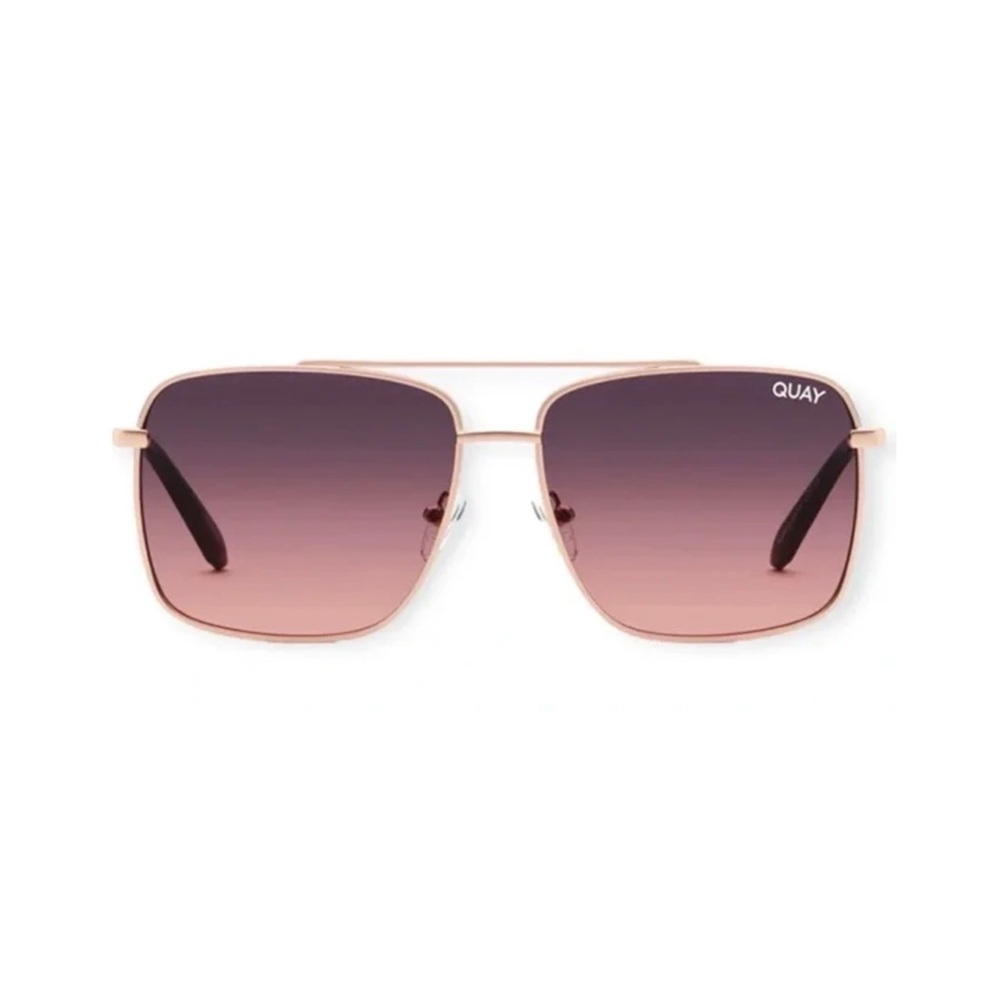 QUAY Hot Take Sunglasses – Rose Gold Frames – Pink to Smoke Lenses - NWT